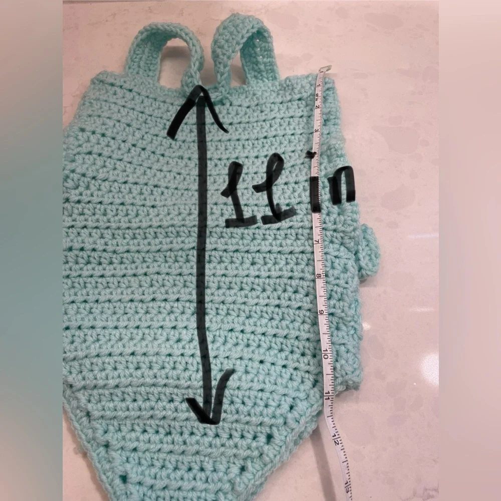Beautiful Crochet Aqua Blue‎ Onesie Romper Body Suit 6-12 Months Spring /Summer
